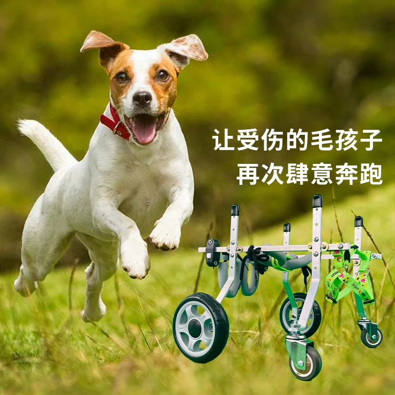 Dog wheelchair four-wheel hind leg disabled car elderly dog scooter pet cat Teddy hind limb paralysis auxiliary moped