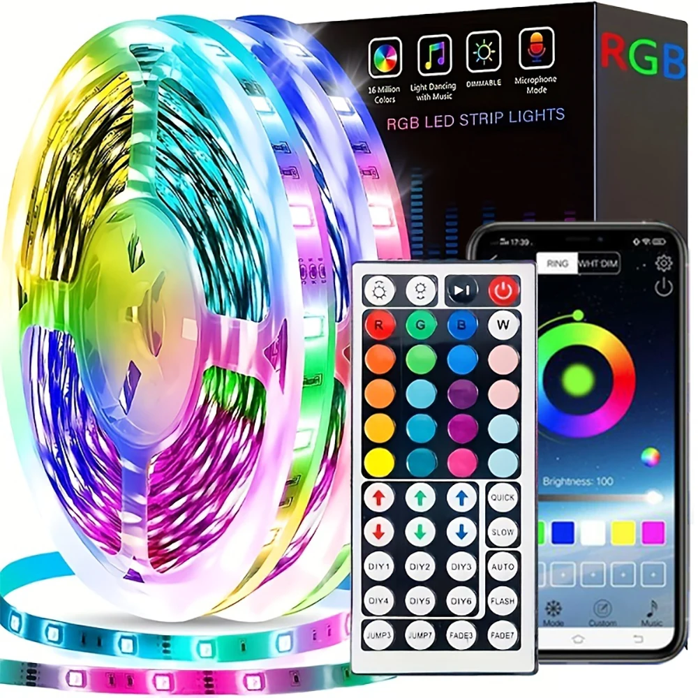 Światła LED do pokoju Taśma LED RGB z pilotem Zmiana koloru Taśma RGB Światła do dekoracji domu Impreza Podświetlenie TV
