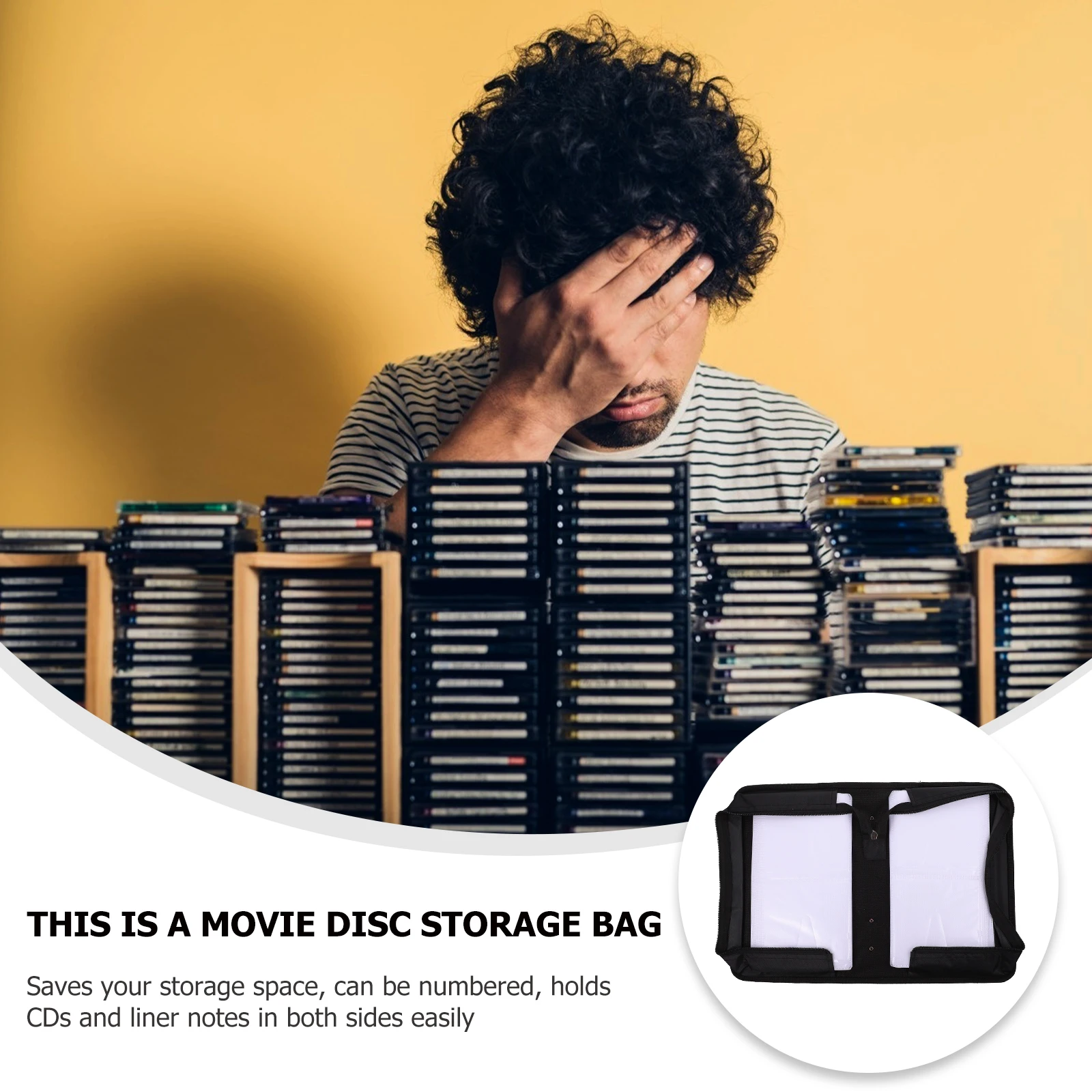 

2pcs Storage Case Large Capacity CD Disc Holder Bag PU DVD ganizer Desktop Pouch Protect Dust Damp Scratches