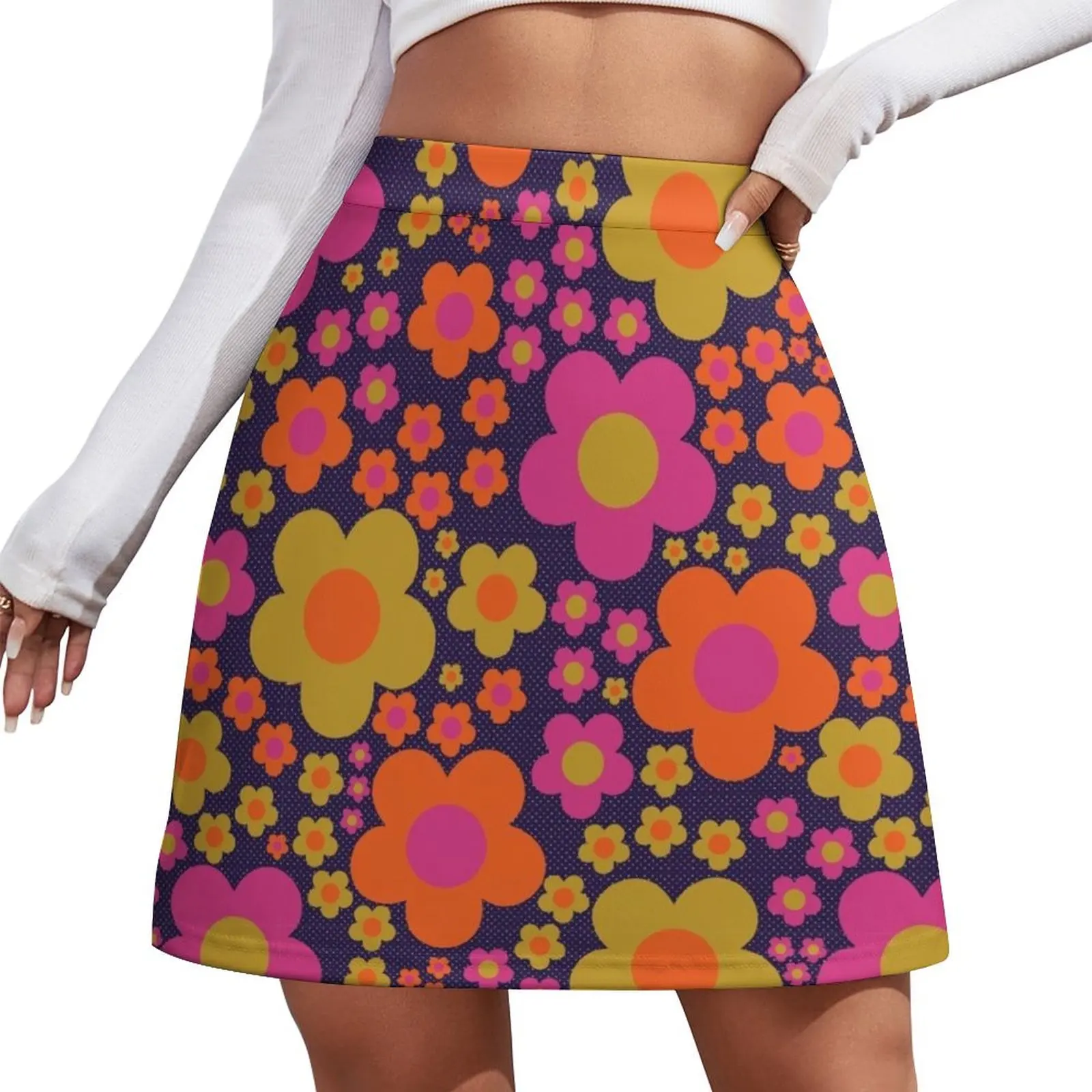 

Flower Power Mod Floral Mini Skirt Woman clothing womens clothing Mini Skirt