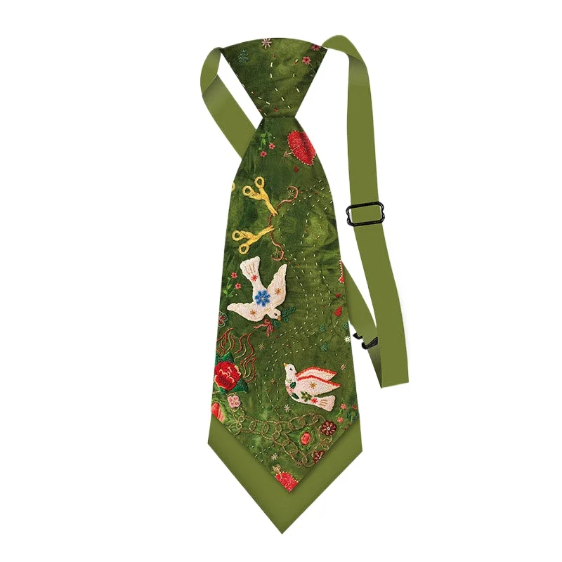 Decoration Cute Accessories Red and Green Necktie Double-layer Ins Small Tie Short Sweet Cool College JK Fashion Necktie