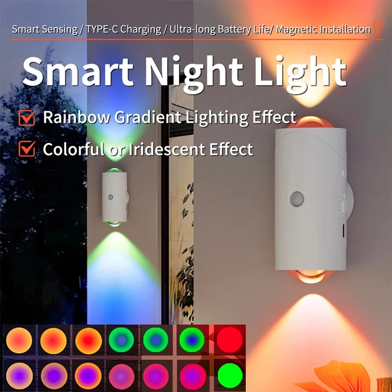 LED Wall Light Motion Sensor Led Atmosphere Lighting Porch Lights Balcony Garden Lights Smart Induction Night Light Bedside Lamp