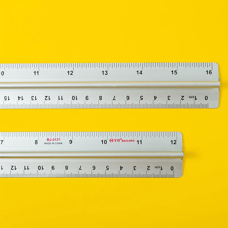 30cm/40cm Aluminum Ruler with Metal Scale - Precision Measuring Tool for Students, Office & Engineering