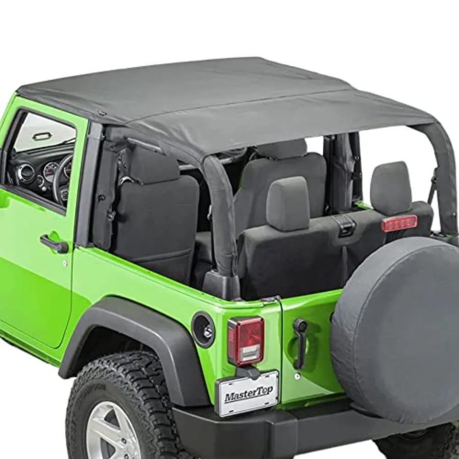 

Летний мягкий тент Bimini Plus Black Diamond, совместимый с Jeep Wrangler JK 2 DR 2010-2018 годов выпуска, изготовлен из материала True Sail Clo.