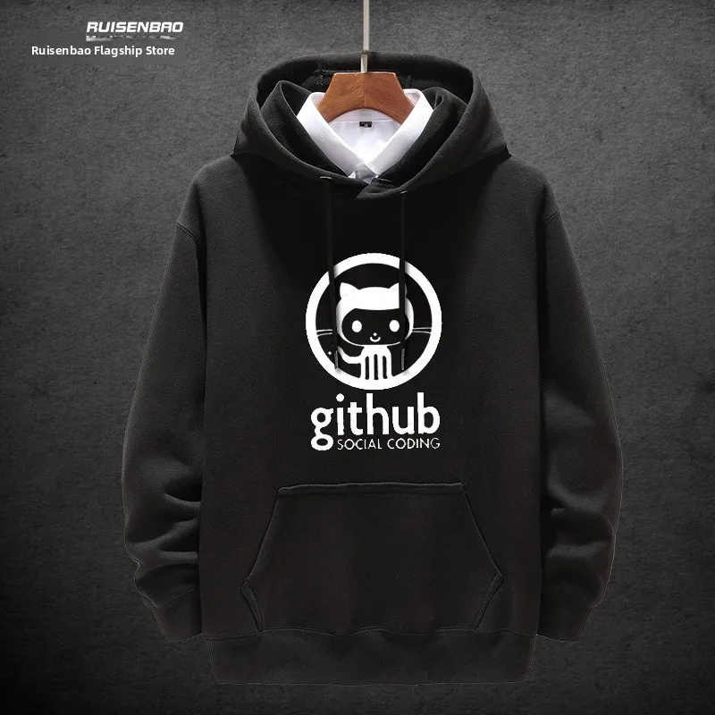 

Свободная толстовка с капюшоном Github Linux Octopus Proammer Jaet Set с забавным геометрическим принтом, повседневная удобная толстовка из смеси хлопка...