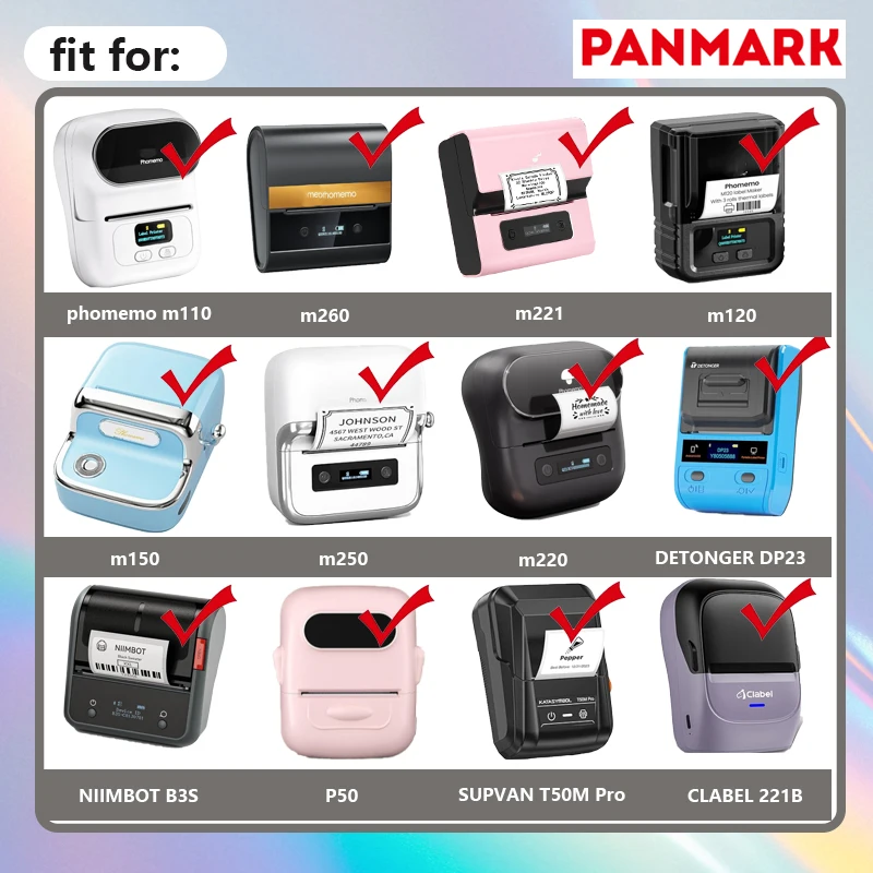 1Roll Cirkel Holografisch Thermisch Label 50/40mm Compatibel Phomemo M110/m220 Zelfklevende kleur laser thermische label sticker