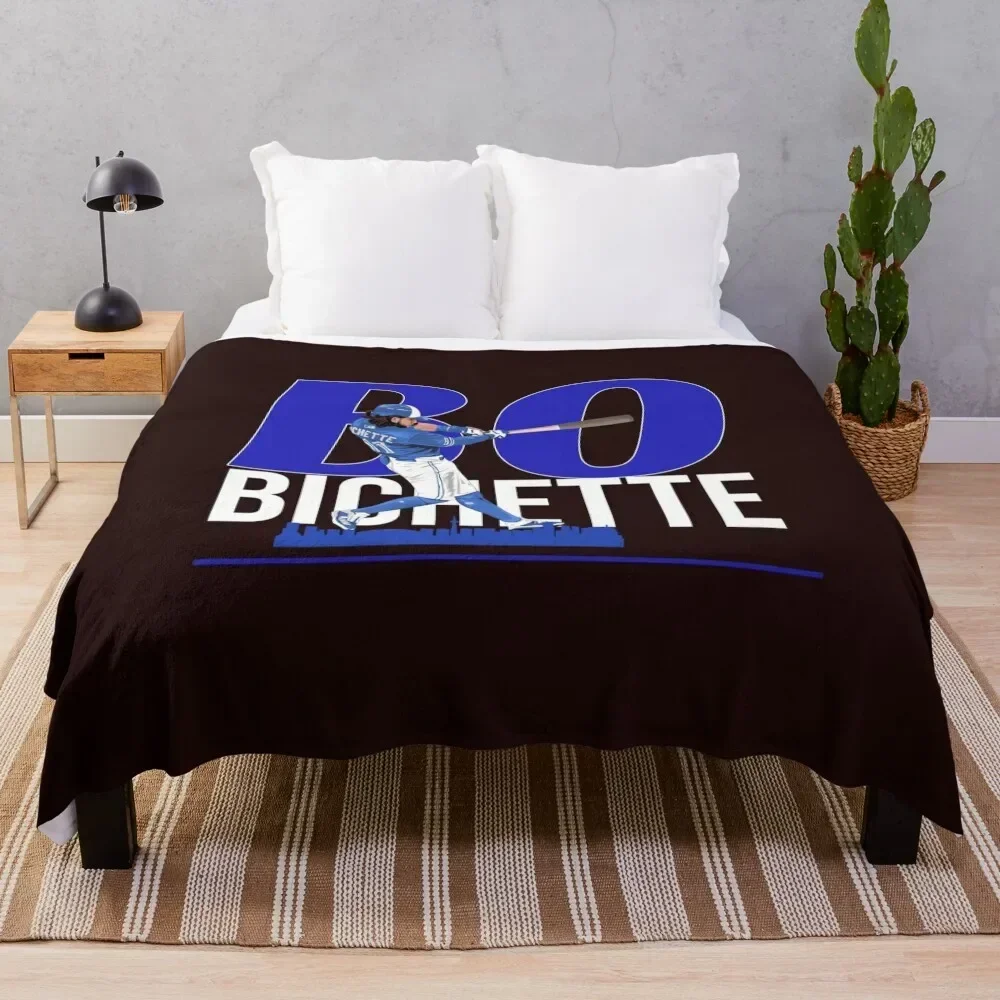 Bo Bichette Caricature Throw Blanket Beach Flannel Blankets