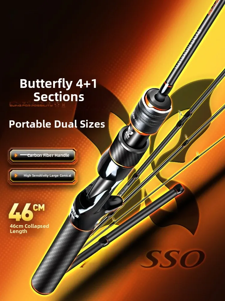 Hastrada Multisection Rod Far Casting Travel Portable Lure Rod Carbon Material Ultra Soft UL Zugfestigkeit Fii...