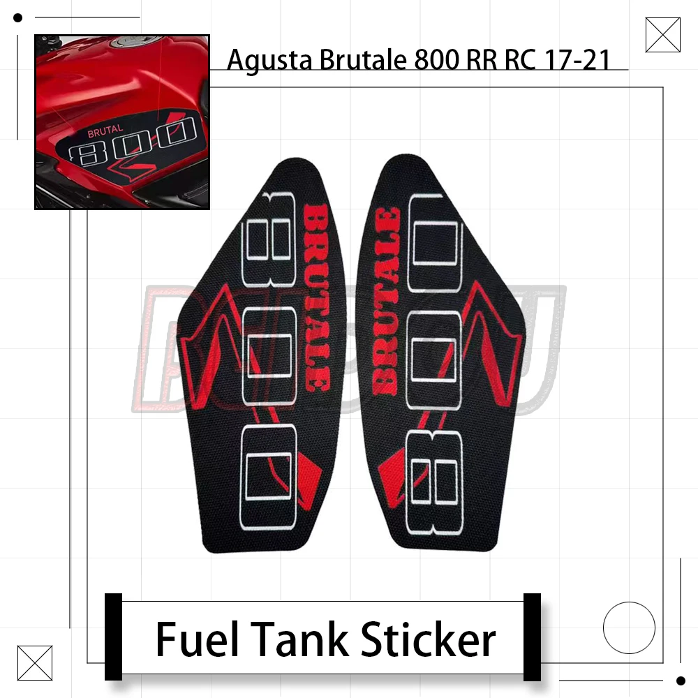 

For MV Agusta Brutale800 Brutale 800 RR RC 17-21 Motorcycle Modification Anti-scratch And Anti-slip Fuel Tank Side Stickers