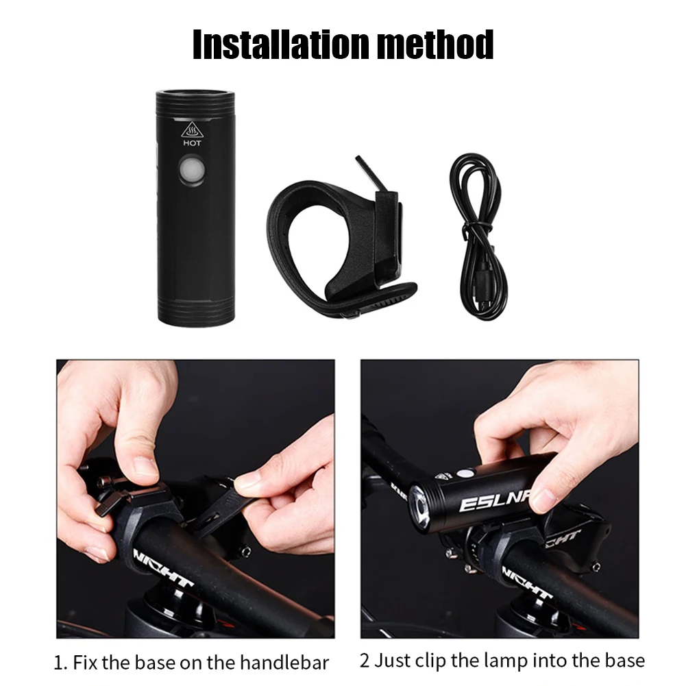 ESLNF Bike Light Rainproof 800Lumen Bicycle Front Light USB Charge 4000mAh IPX6 Waterproof LED Headlight Cycling Flashlight