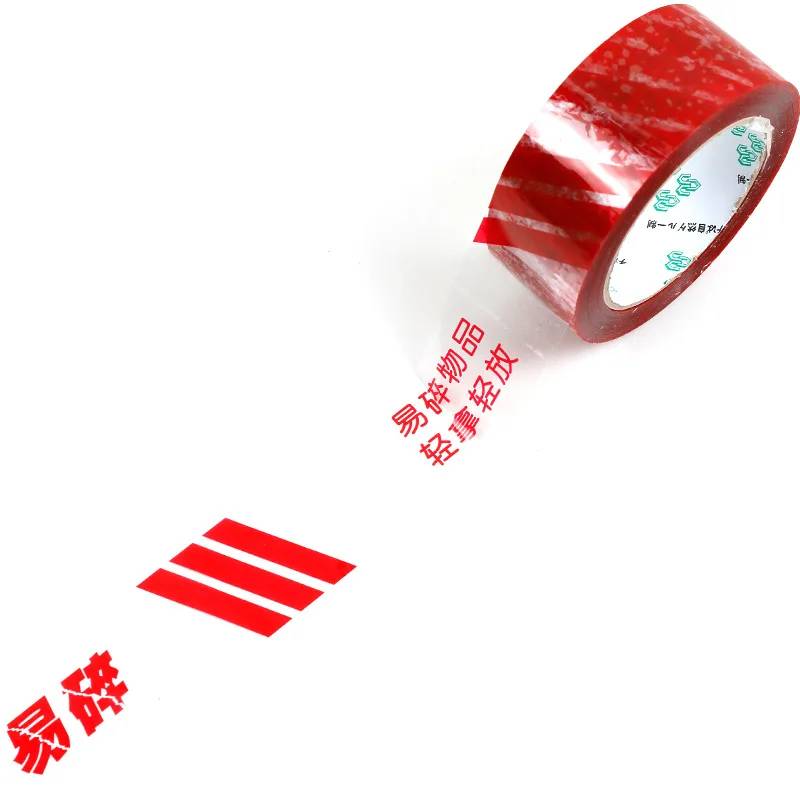 4.5cm x 100m Transparent Seal Tapes Fragile Warning Tape for Courier Box Chinese Word Packing Tape Logistics Supplies