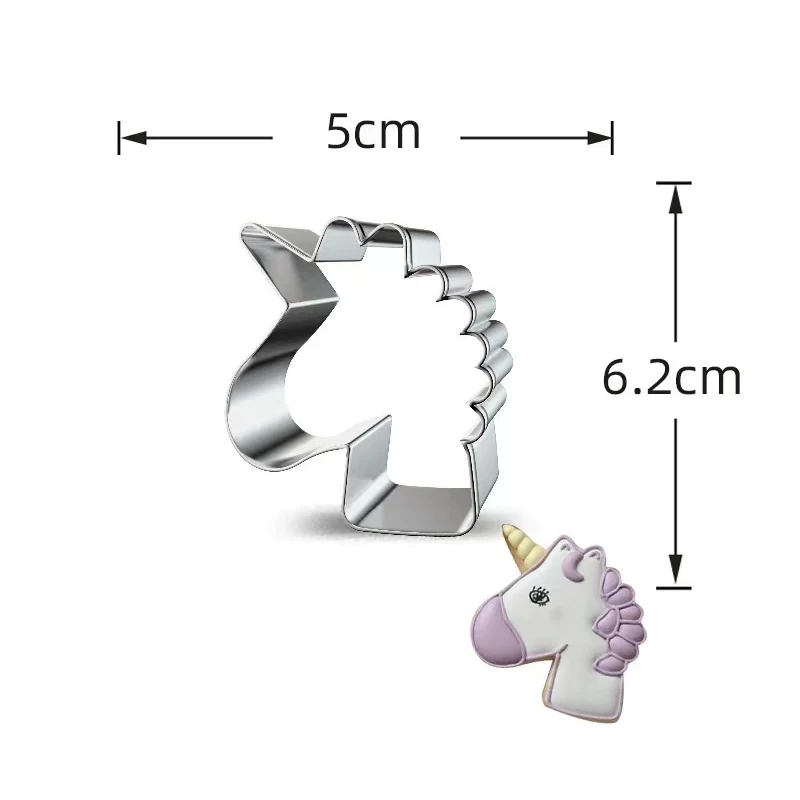 Stainless Steel Unicorn Cookie Cutter Candy Biscuit Mold Cake Pastry Fondant Mould Stamps Cutter Cake Decorating Tools