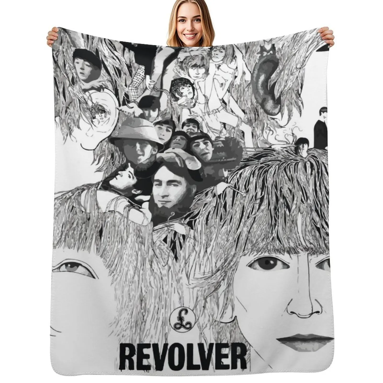 Revolver Album Cover Throw Blanket blankets and throws For Sofa Thin Summer Beddings Cute Plaid for winter For Baby Blankets