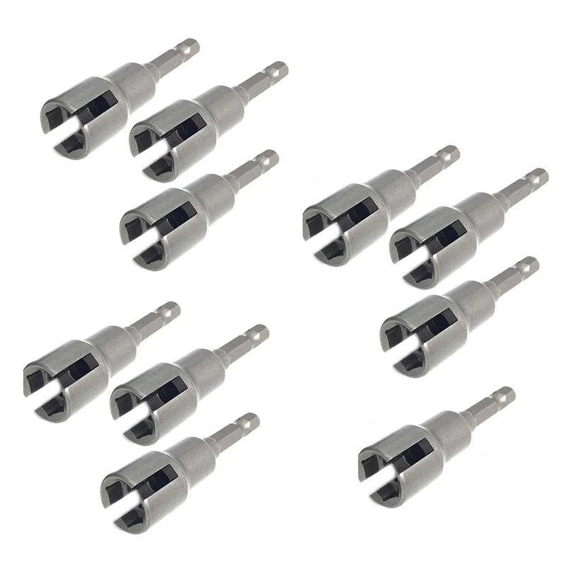 A23T Hurricane Shutter Drill Bit Wing for Nut Driver Set, 1/4in Hex Shank Power Tool for Panel Nuts, 10Pcs