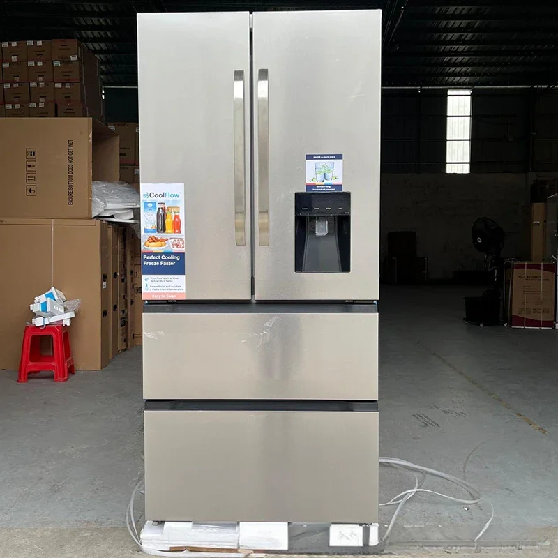 Refrigerator For Household Side By Side Freezer Refrigerated Double Door Ice Maker Frost Free Two Door Large French