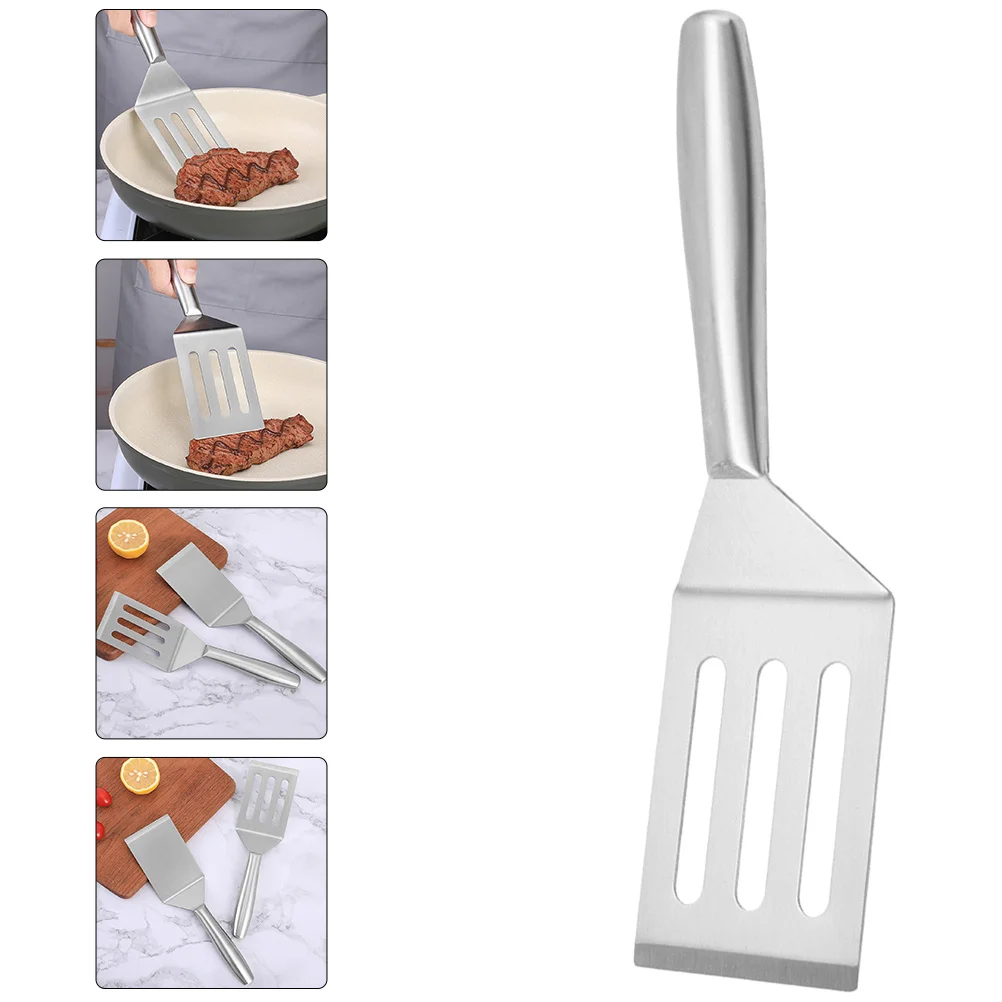 

Stainless Steel Steak Frying Spatula Round Handle Non Scratch Surface Multipurpose Cooking Shovel for Kitchen Hotel Restaurant