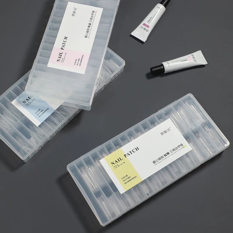 240 pz Sandwich Doppio Stampo Per Unghie Forma Riutilizzabile Copertura Completa Stampo Trasparente Unghie Artistiche Estensione Che Modella Strumento Bara Mandorle Forme Per Unghie Nuovo