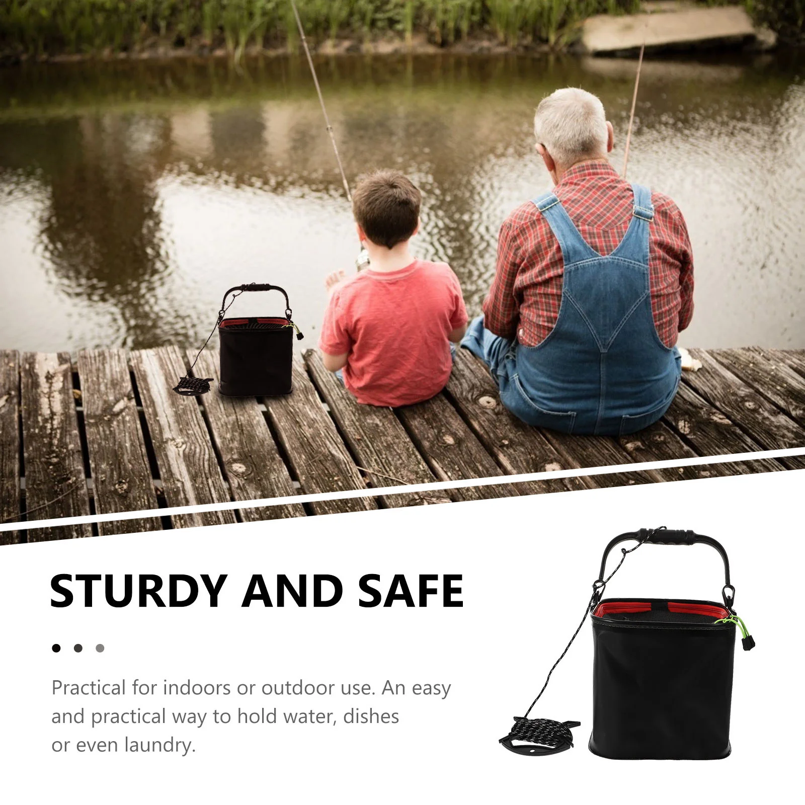 

1Pcs Folding Fishing Bucket Eva Waterproof Outdoor Portable Water Container Camping Storage Pail Foldable Bucket
