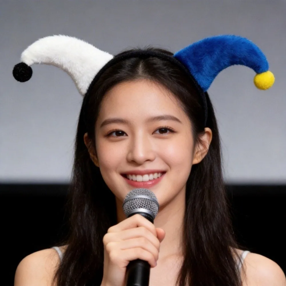 Novelty Plush Clown Headband Colorful Style Flexible Funny Headwear Lightweight Hair Accessories Cosplay Hairbands Party