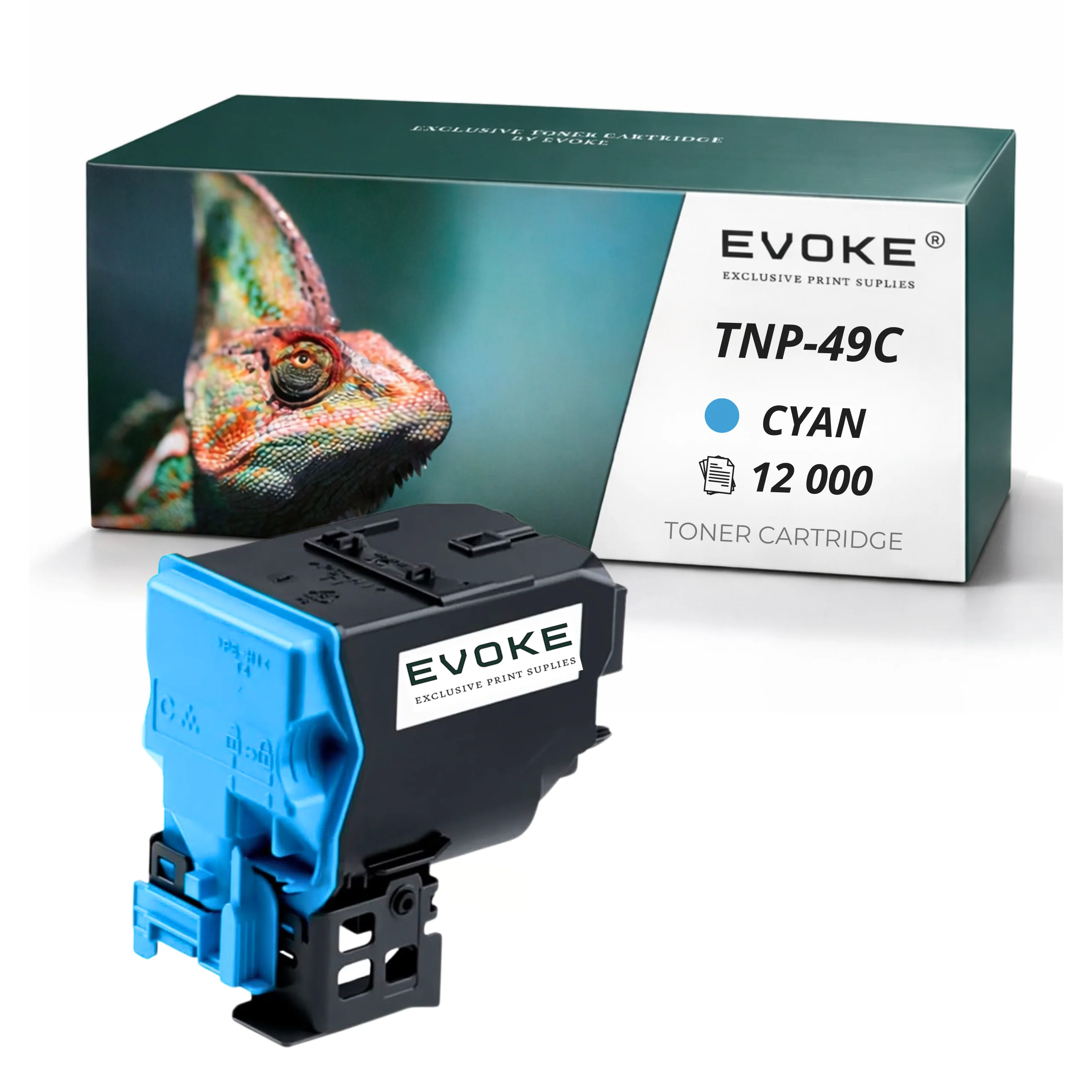 Evoke Compatibele Toner voor Konica Minolta Tnp-49C Tnp49C Tnp-49 Tnp49 A95W450 Cyaan 12000 Pagina's Bizhub C3351 C3851 C3851Fs