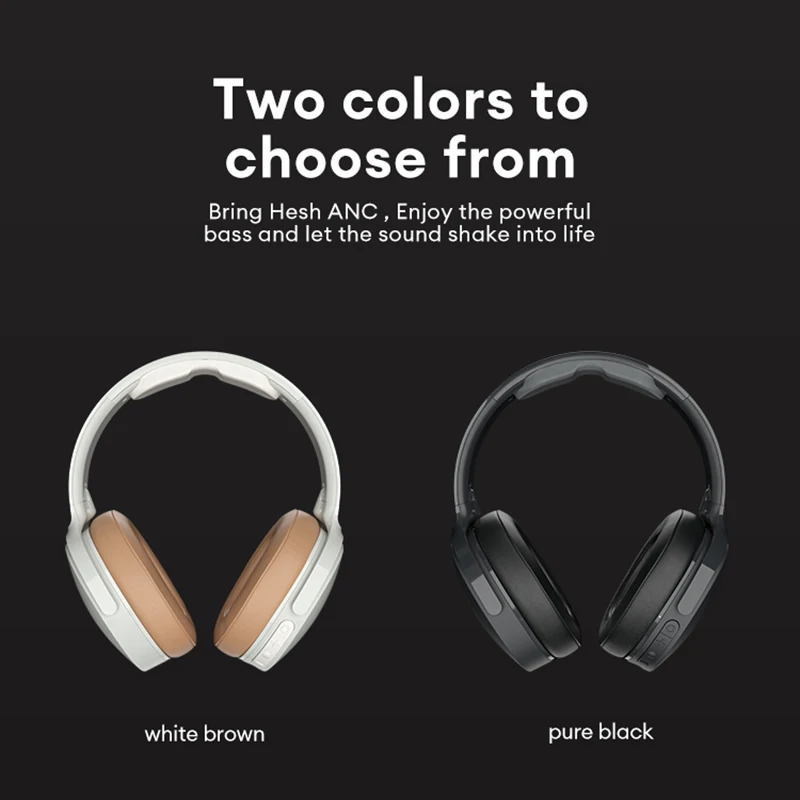 Skullcandy Hesh ANC Over-Ear Wireless Headsets Long Endurance Headphones Bluetooth Gaming Sports Volume Control Earphones