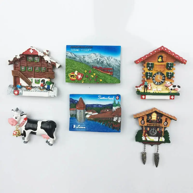Swiss Girl Peak Lucerne Lake Gugu Bell Cow Creative Tourism Commemorative Decorative Box Stickers