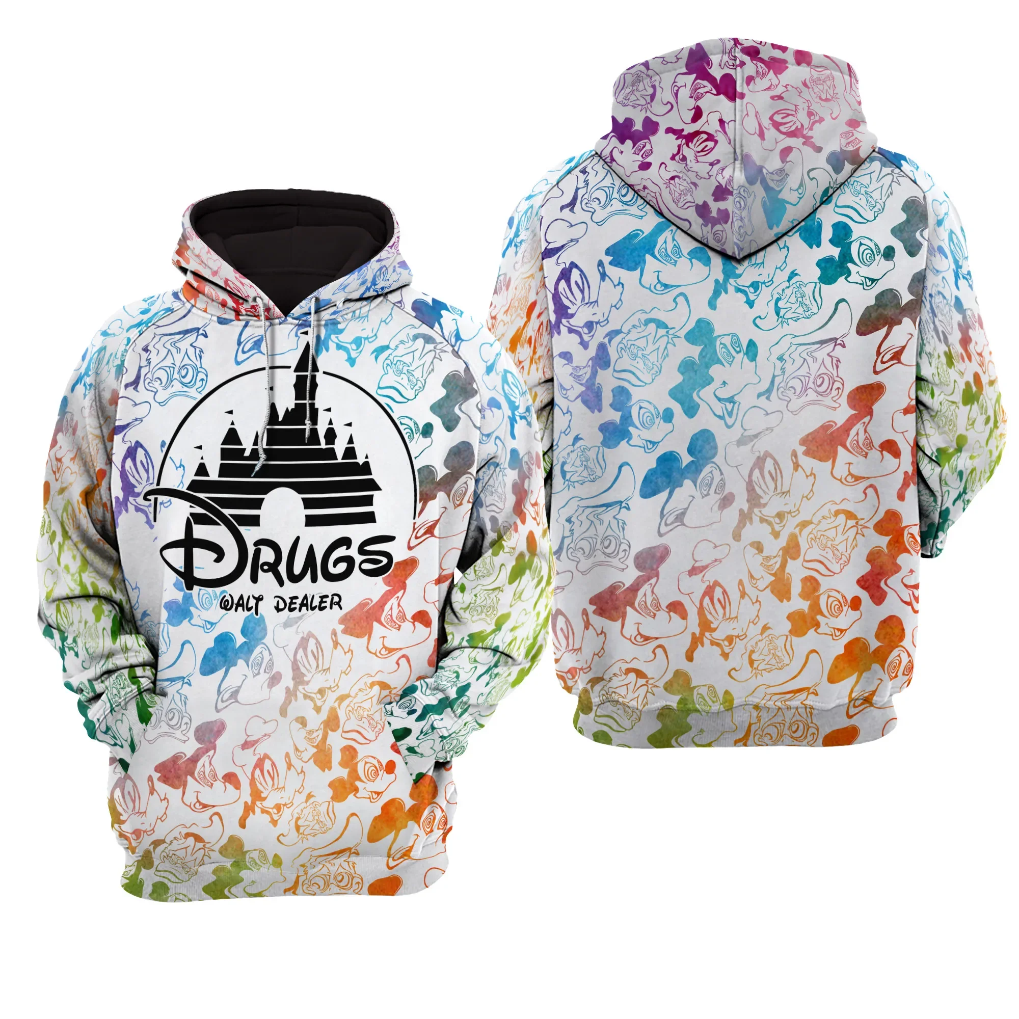 

2024 Disney Drugs Walt Dealer Disney 3D Logo Hoodie Oversize Fashion Zipper Hoodie Men Sweatshirt And Women Hoodie