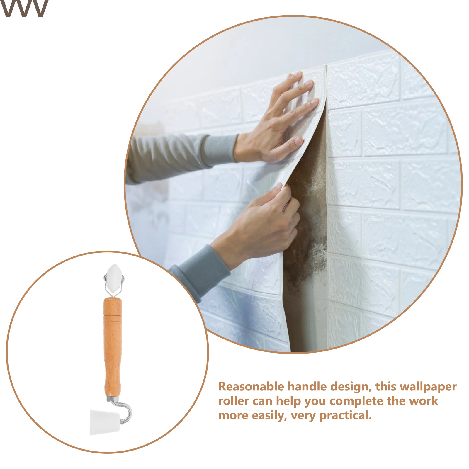 

Seam Roller Wallpaper Tool 1PC Wood H for Wallpapering Smooth Application Easy Rolling Practical Design
