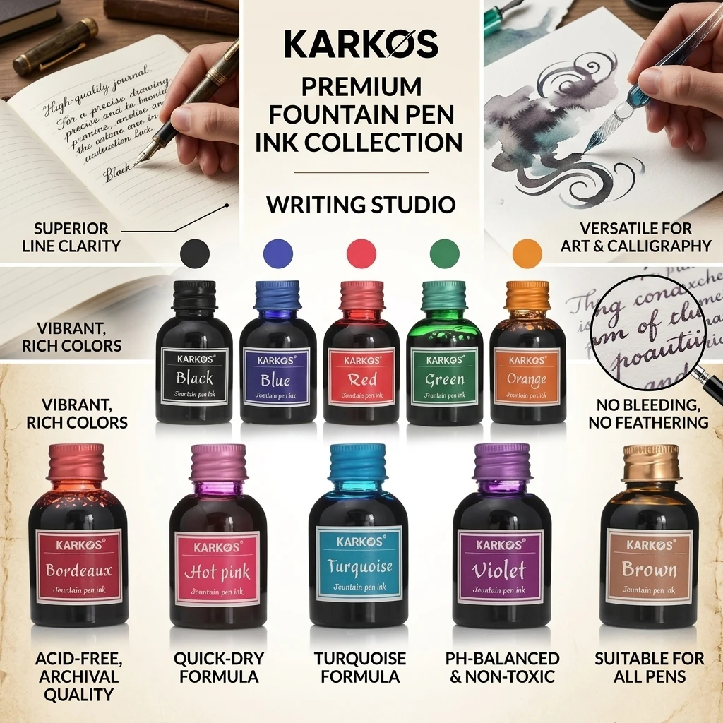 30MlL Pure Colorful Fountain Pen Ink Universal Refill Ink Stationery School Brand New Product Peace And Happiness