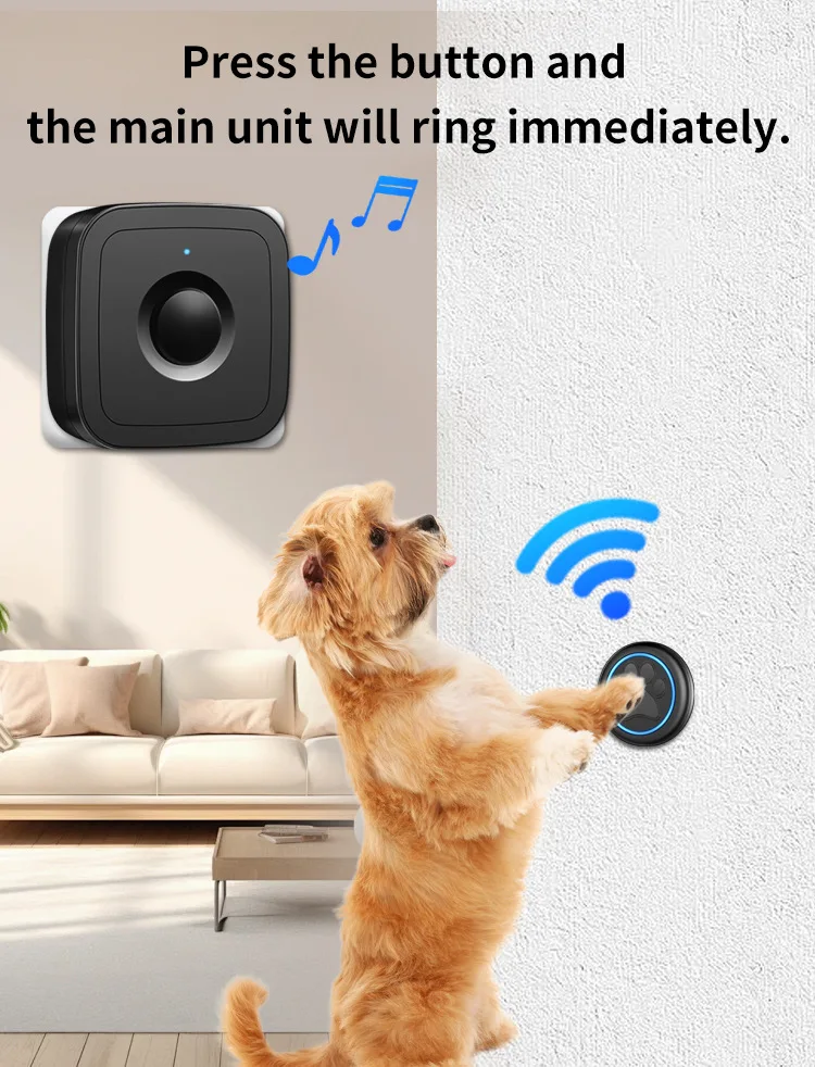 Wireless police dog out training doorbell 300 m /984 ft remote range 60 song melodies 2 buttons 1 receive training dog doorbell