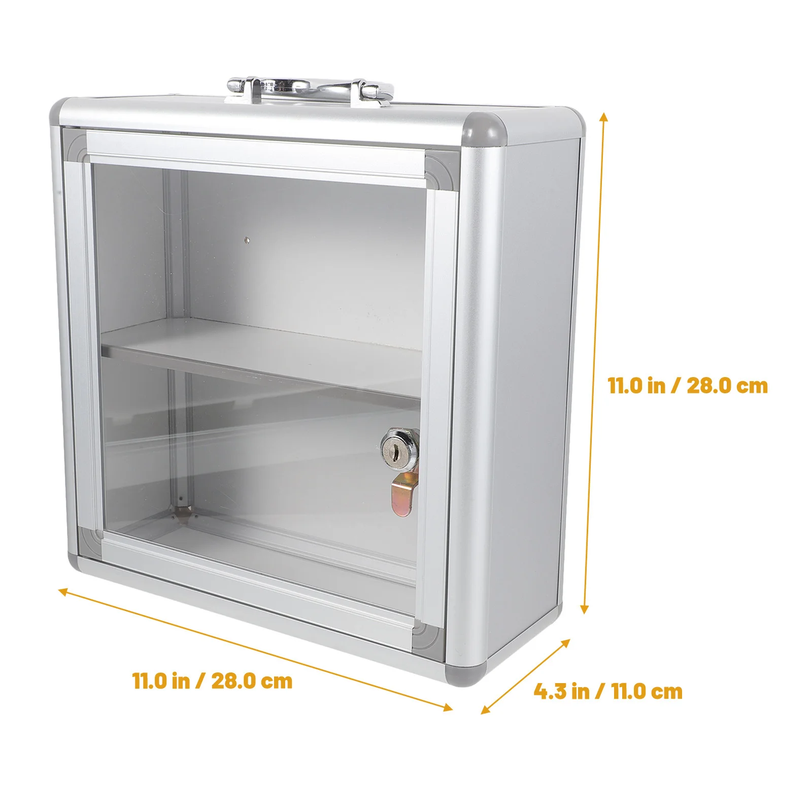 صندوق دواء معلق على الحائط معدني ذو سعة كبيرة وقفل أمان صندوق تخزين الطوارئ للاستخدام المنزلي والمكتب المجتمعي #5