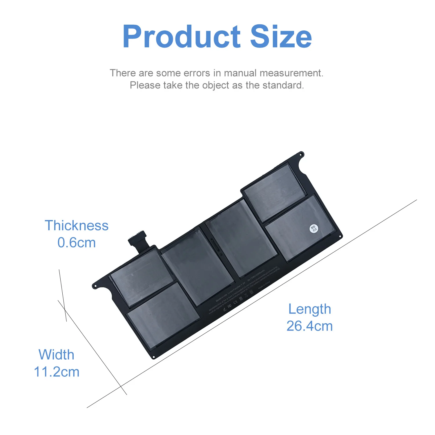 A1406 7.3V 4796mAh 35Wh A1495 A1375 Replacement Laptop Batttery For Macbook 11 inch Version Mid 2011 2012 2013 Early 2014 2015