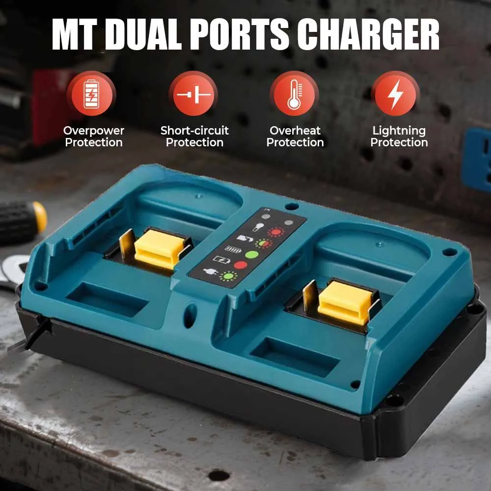 For Makita 18V Double Charger EU/US Plug Replacement For Makita 18V Li-ion Rechargeable For BL1815 BL1820 BL1830 Fast Charger