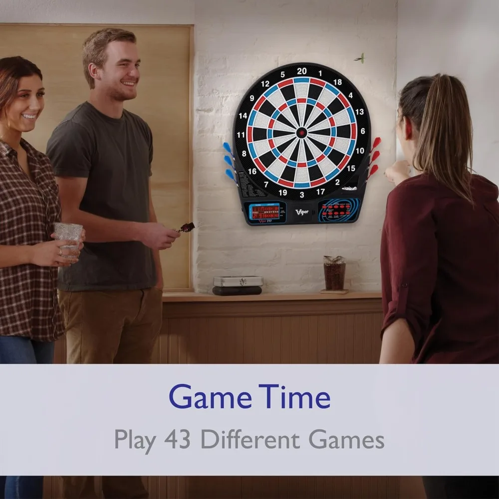 Viper GLD Products 777 لوحة رمي السهام الإلكترونية مع أكثر من 40 لعبة، والتسجيل التلقائي، وشاشة الكريكيت LCD، والهدف المقاوم للصدمات