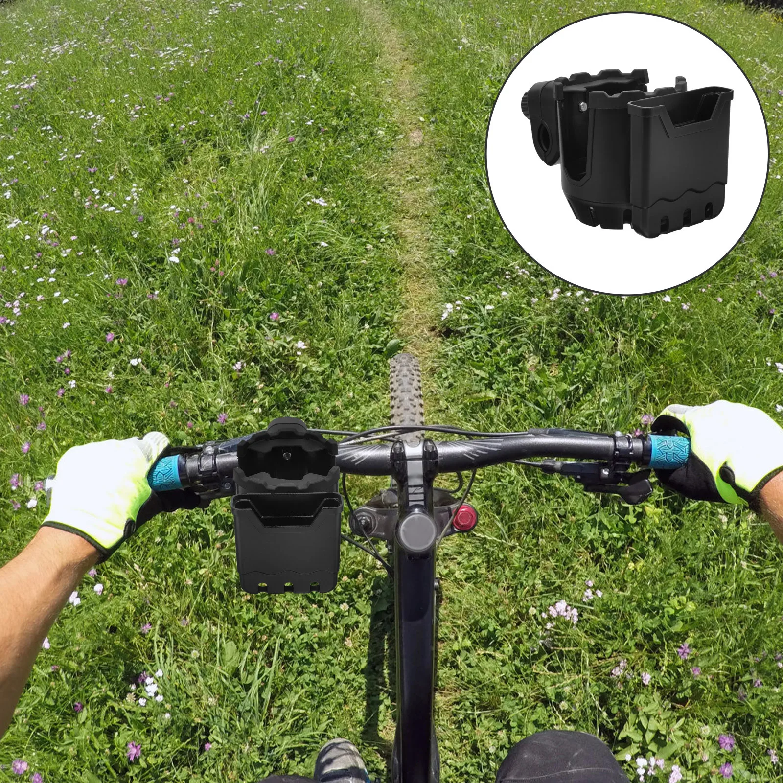 حامل أكواب للكرسي المتحرك لعربة المشي ومقود الدراجة وحامل زجاجة قابل للتعديل ومتين عالمي مناسب للعناية الصحية