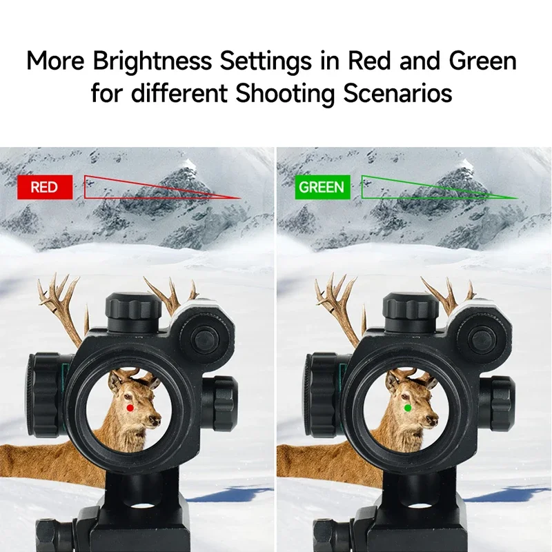 Tactical Red Dot Zoom Compact Rifle Scope  Adjustable Brightness Outdoor Hunting Riflescope Optical Reflecting Laser Sight