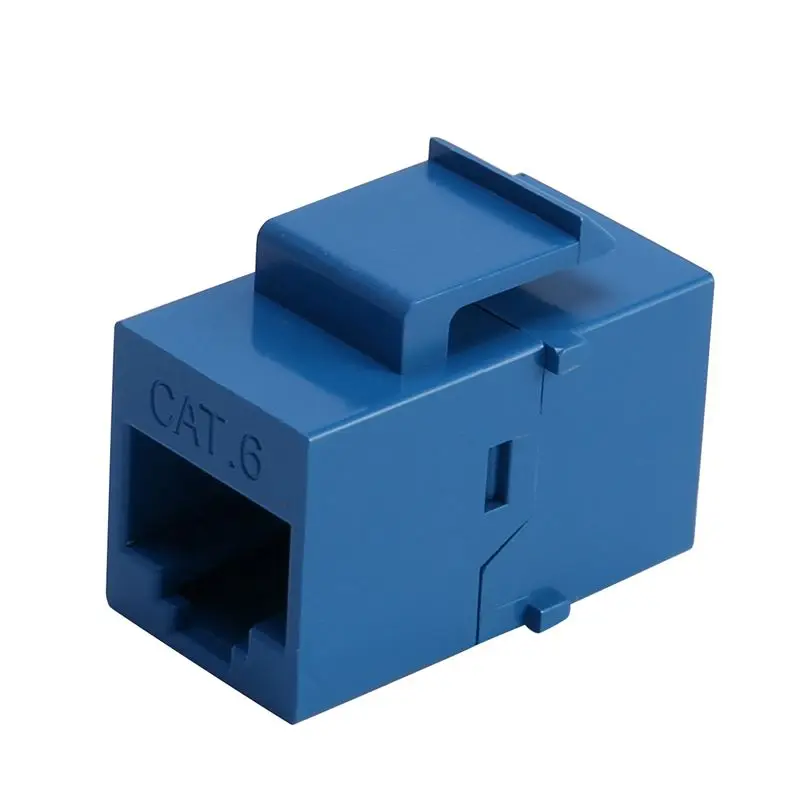DT17 RJ45 Connector Cat6 for Keystone Jack, 100Pcs UTP Ethernet Extension Coupler Female to Female Network LAN Adapter, Blue,