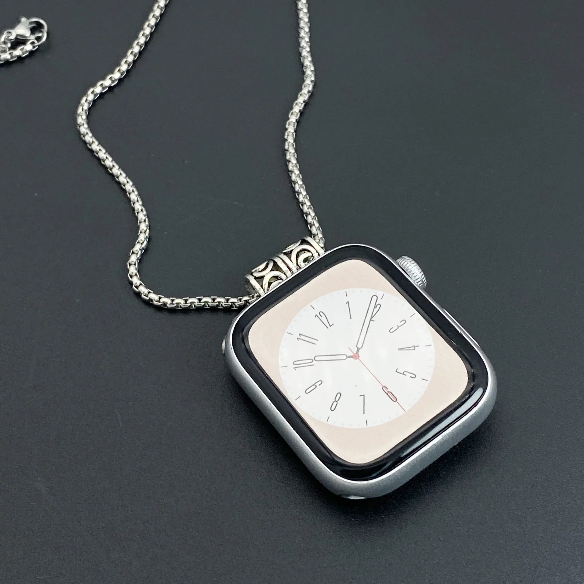 Fashion Long Watch Necklace Retro Metal Chain Anti Lost Pendant Compatible With Apple Watch iWatch All Series Accessory - view 4