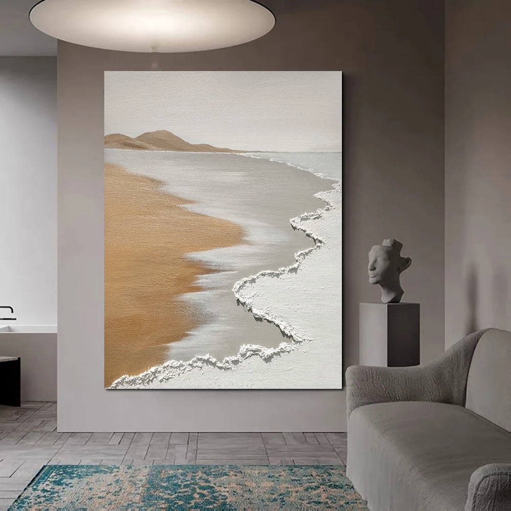 

Large 3D Waves Art Handmade Painting On Canvas Painting Living Room Fashion Room Decor Abstract Thick Texture Acrylic Canvas Art