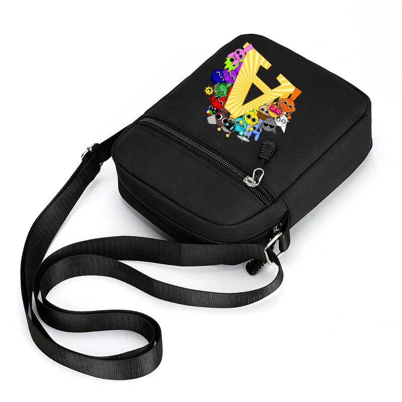 Sprunki المرأة حقيبة كروسبودي أنيمي شخصيات مطبوعة رسالة أكسفورد حقائب كتف الهاتف بسيط المتسوق محفظة حقيبة أطفال هدية جديد #2