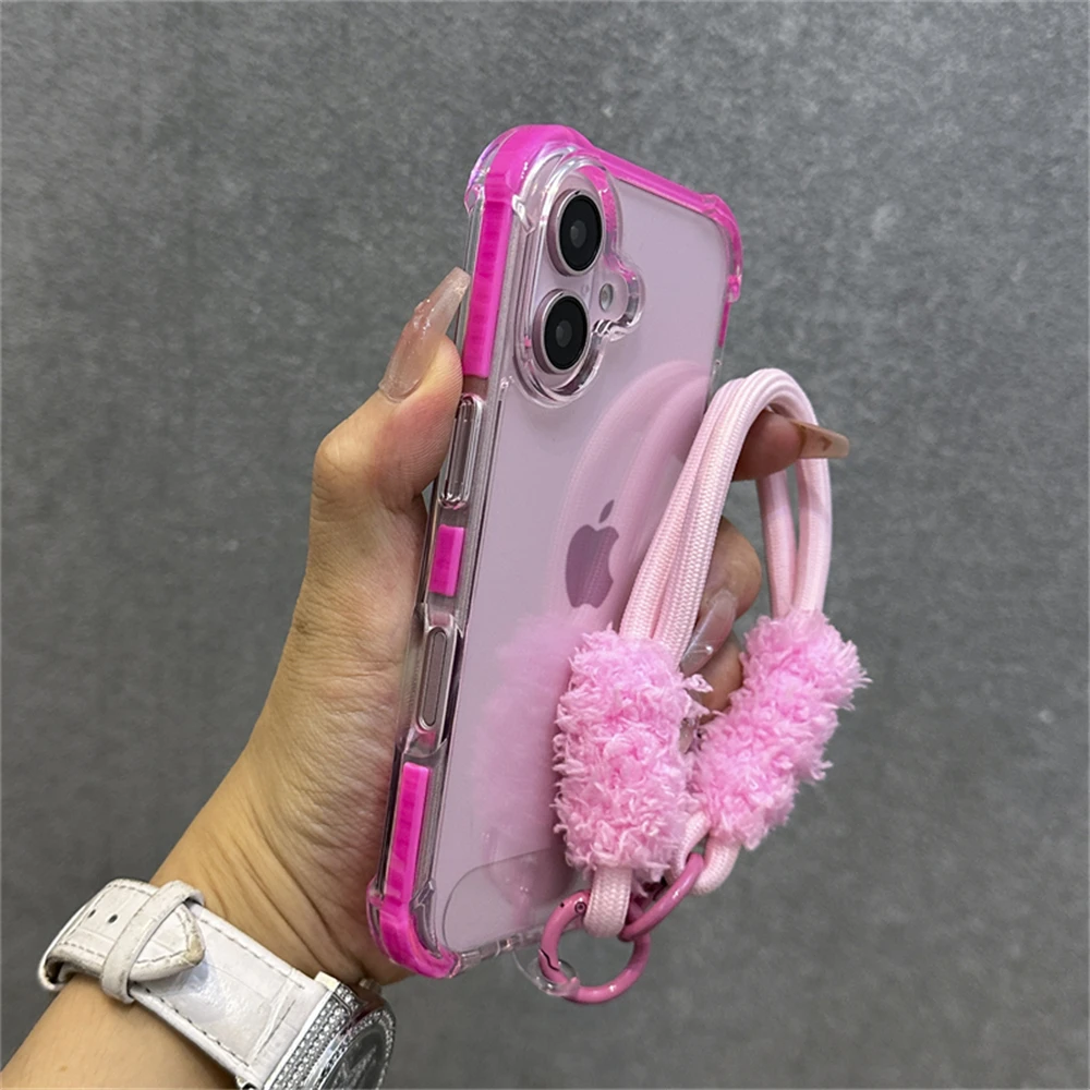 Hybrid-Bumper-Schutzhülle Transparent mit Handgelenkschlaufe für iPhone 18 15 17 11 12 13 14 16 Pro Max Plus Stoßfeste Airbag-Hülle – Detail 16