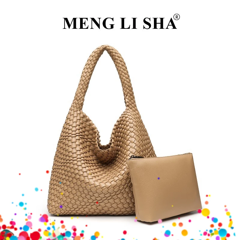 

Fashionable new style, large capacity hand woven bag, women's fashion handbag, single shoulder, armpit, mother tote bag