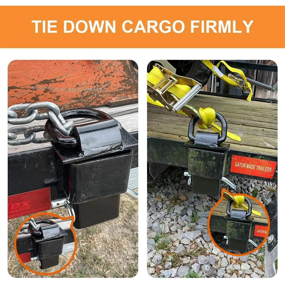 4PCS 16200lbs D Ring Tie Downs for Trucks and Trailers with Standard 2" x 4" Stake Pockets