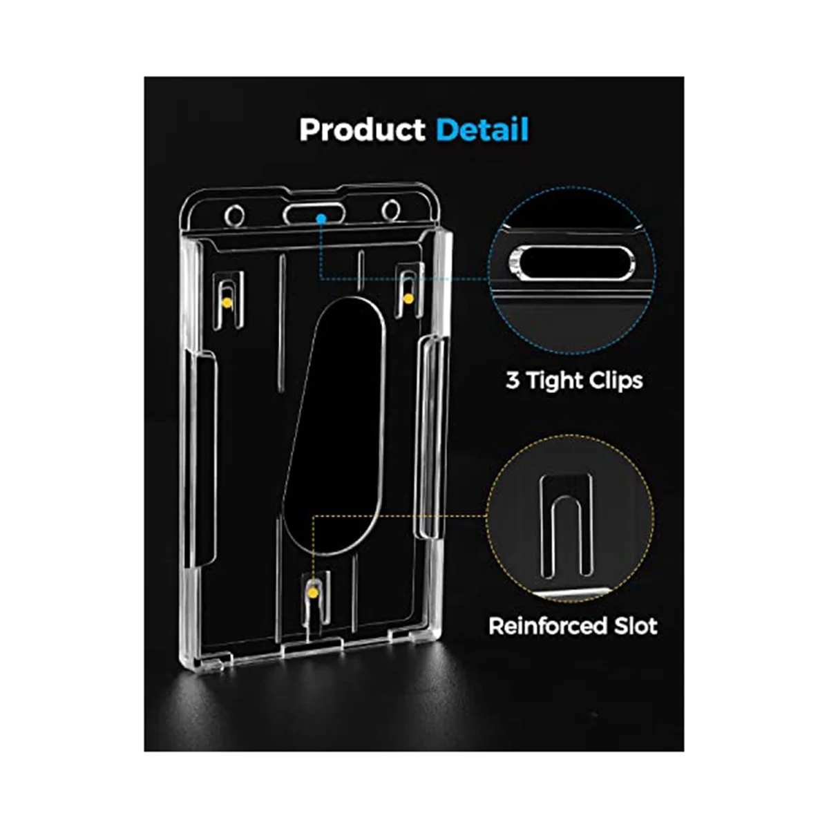 2 шт., вертикальный жесткий пластиковый держатель для значков с отделением для большого пальца