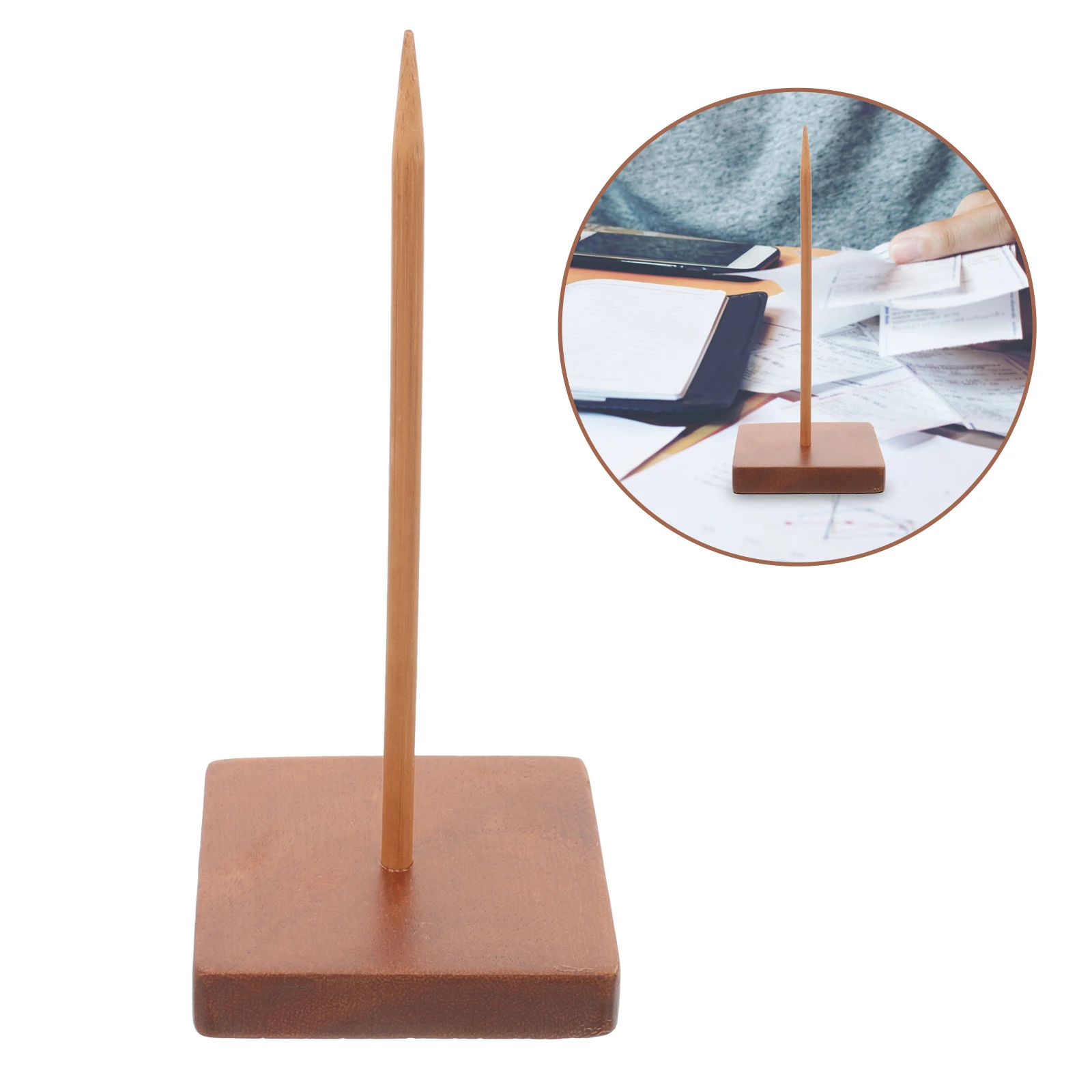 Walnut Ticket Insert Restaurant Holder Receipt Organizer Long Spike Stick Folder Memo Menu Spike Practical