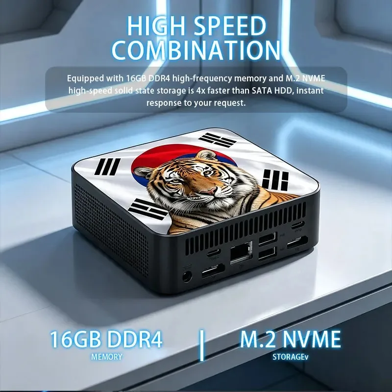 Mini PC Ultra Fast Intel Core i9 8950HK 16GB DDR4 NVMe SSD Triple 4K Silent Cooling Compact Desktop Office Home Media Editin view 4