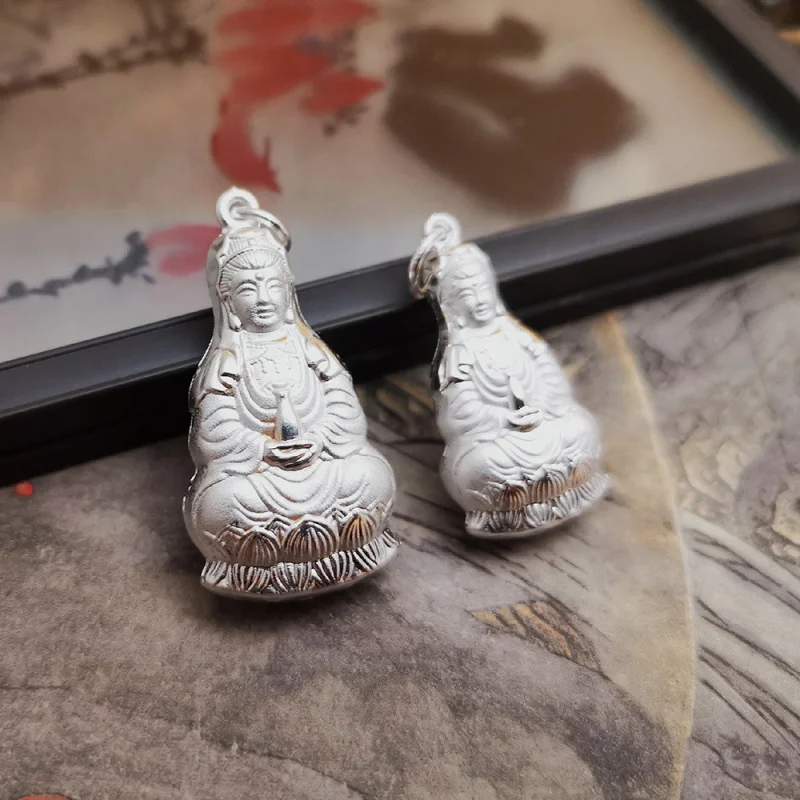 

Будда 99, автономный кулон для мужчин и женщин, детей, без цепочки, серебряное ожерелье Гуаньинь