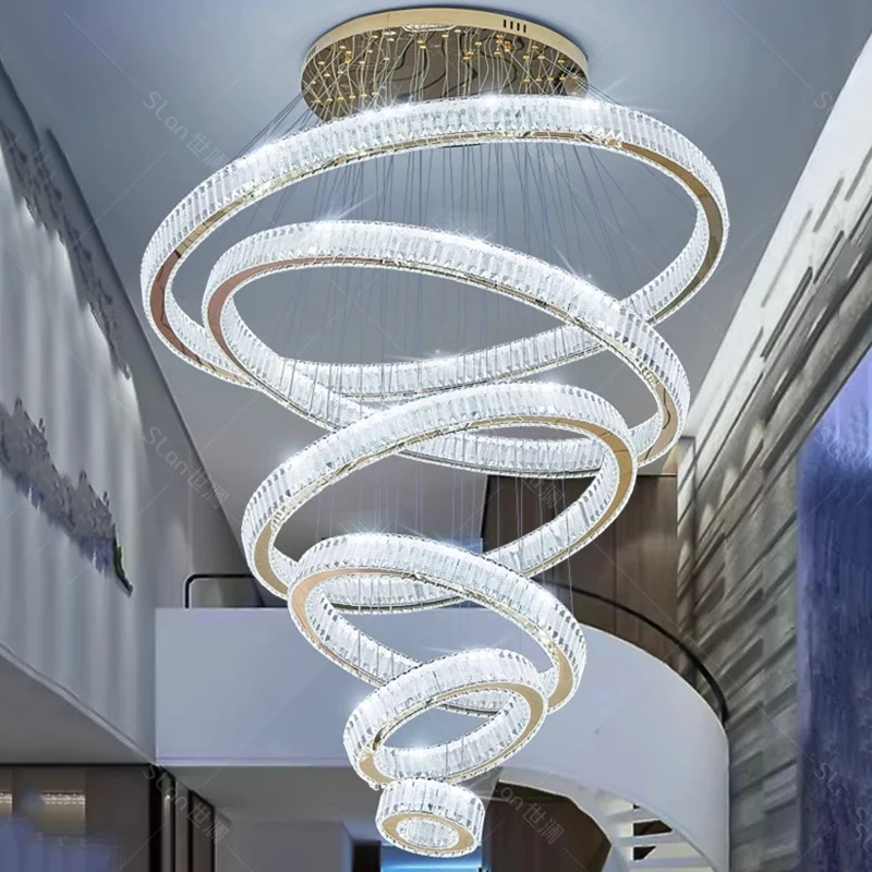 

Modern home decoration crystal chandelier, stair Pendant lamp, living room Pendant lights, interior lighting