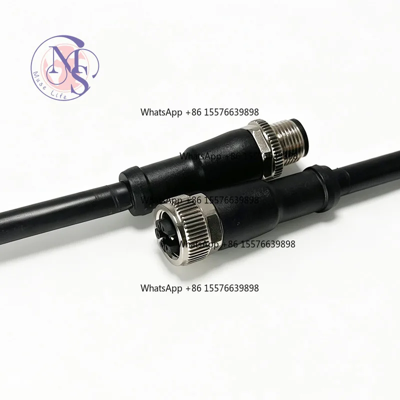 M12 M‑Code 5+PE 3‑Phase Motor Cable, Integrated Power Brake Temperature Control Wiring Harness, Servo Motor Waterproof Wire