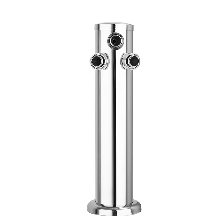 Modern Draft Beer Machine Stainless Steel Adjustable Faucet Double Head Column Equipment Home-Brewed Craft Beer Column